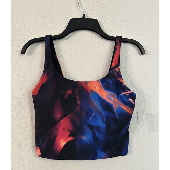 OLD NAVY Pink Swirl Longline Powersoft Sports Bra SIZE MEDIUM NWT - Picture 1 of 5